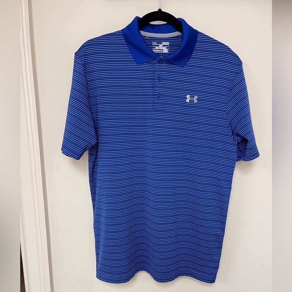 Under Armour: Men’s Heat Gear - Loose Fit Striped Polo, Size M